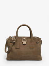 Sac Port� Main S Equestre Croco Cuir Etrier Beige equestre croco EEQC142S-vue-porte